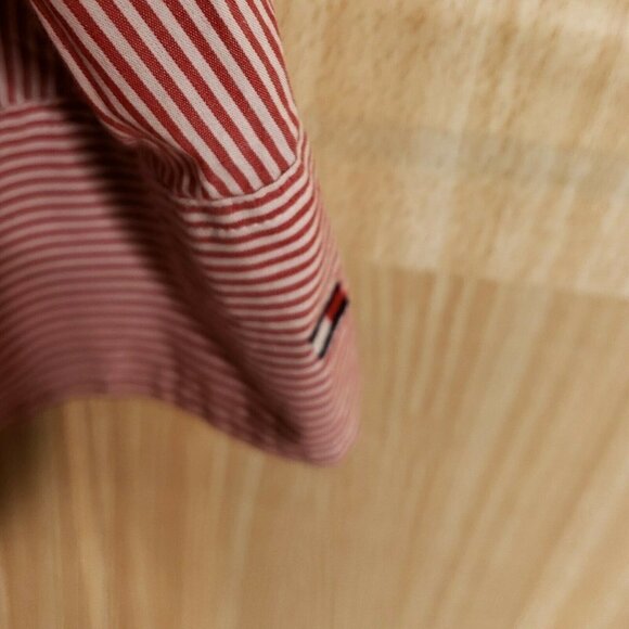 Tommy Hilfiger Womens Red White Stripe 3/4 Sleeve Button Down Eyelet Detail 16 - Picture 4 of 6